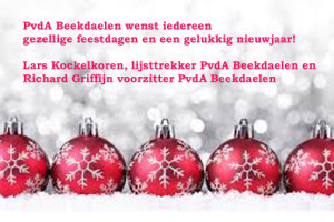 PvdA Beekdaelen wenst iedereen gezellige feestdagen en een gelukkig nieuwjaar!